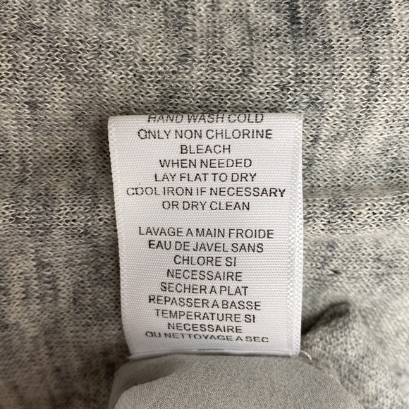 Joie Mixed Media Long Sleeve Gray Blouse Sweater Top Sz Small - Picture 4 of 5